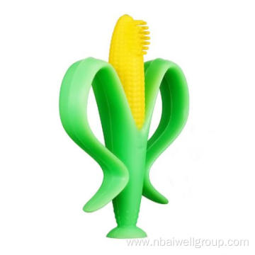 Corn Suction Cup Teether Baby Silicone Training Toothbrush